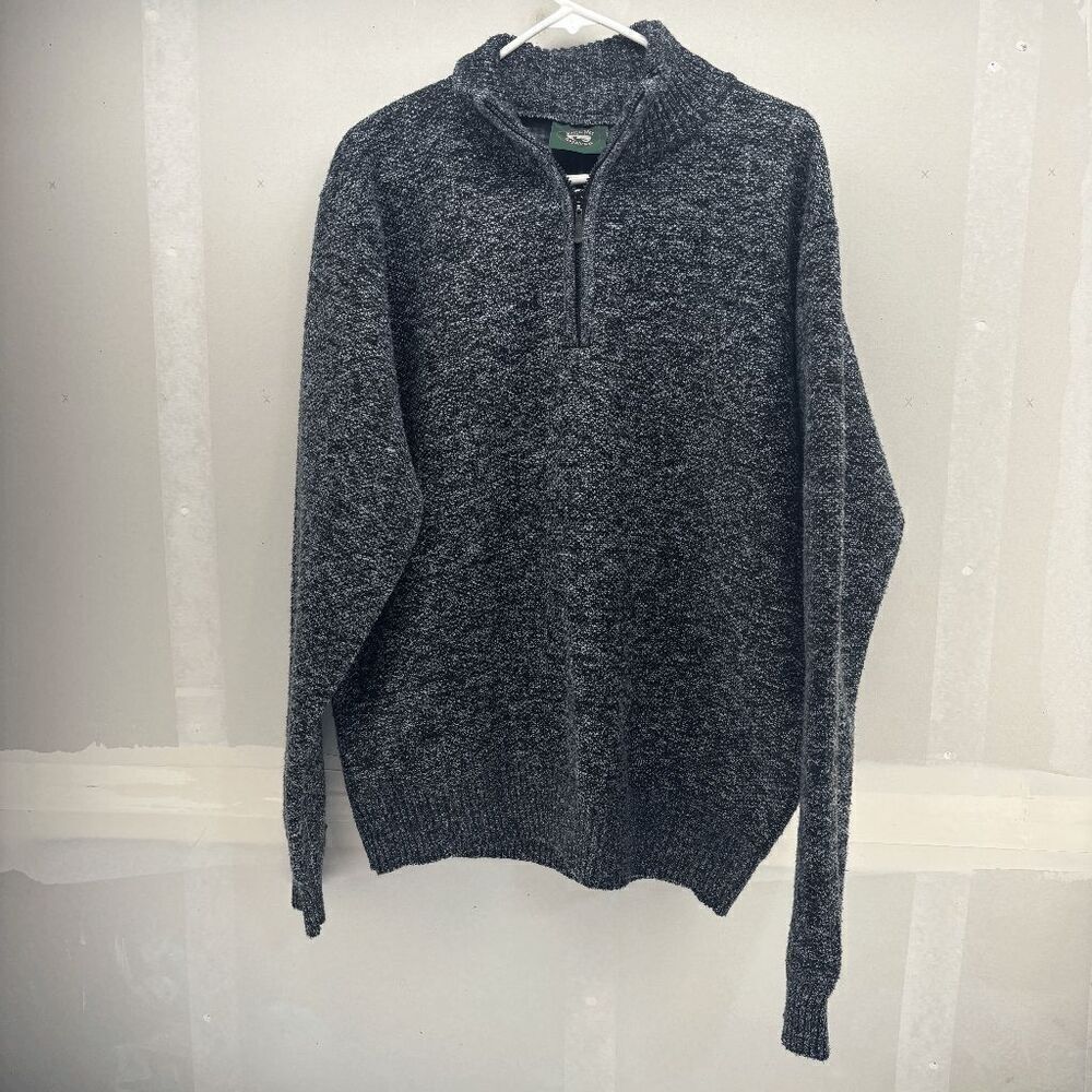 Stillwater Supply Co Sweater Mens XL Charcoal 1/4 Zip Pullover Plaid Lined EUC